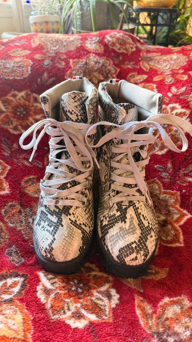 Faux Snakeskin Boots